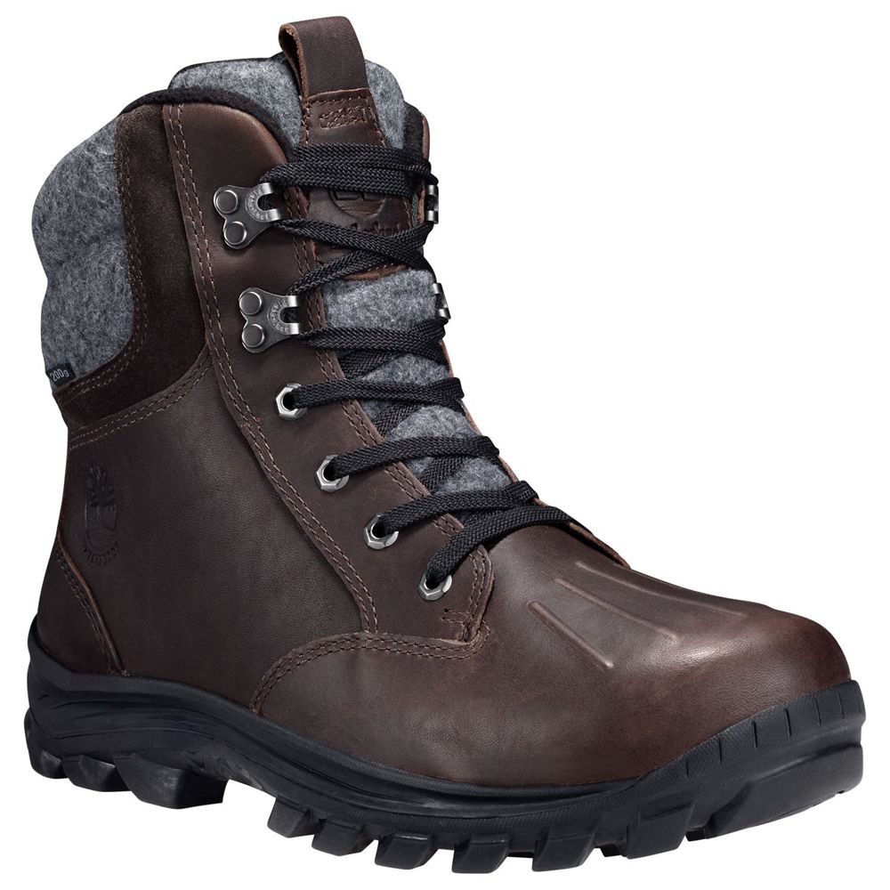 Timberland Μποτες Χιονιού Ανδρικα Βαθυ Καφε - Chillberg Mid Waterproof - Greece 8572306-IB